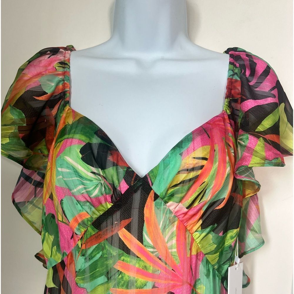 NWT Anthropologie  G.P.D.  Women’s Tropical Floral Maxi Tiered Dress Size Small - Picture 6 of 9